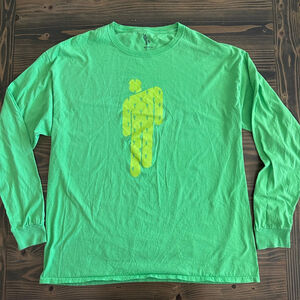 Billie Eilish Neon Green Long Sleeve Blosh Graphic Tee L Concert Merch Street